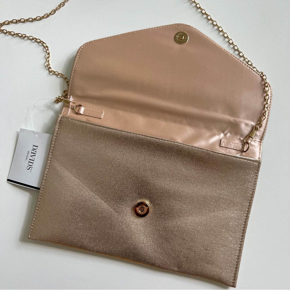 🆕 David’s Bridal Crystal Flap Envelope Clutch - Picture 4 of 7